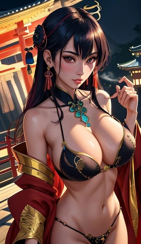 cute Chinese girl in temple (Ai model) #54