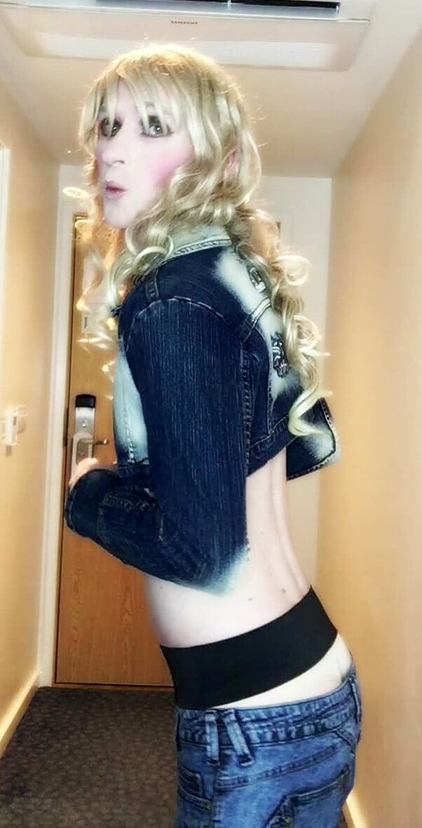 Sissy Bitch Poses in Denim  #18