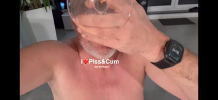 PISS JERK CUM in a glas and swallow