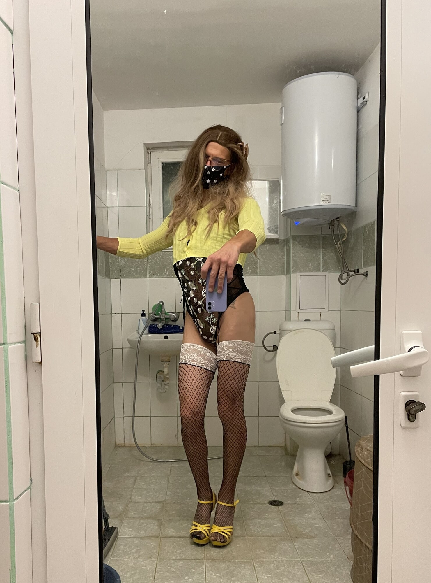 Mature Sissy in Yellow #3