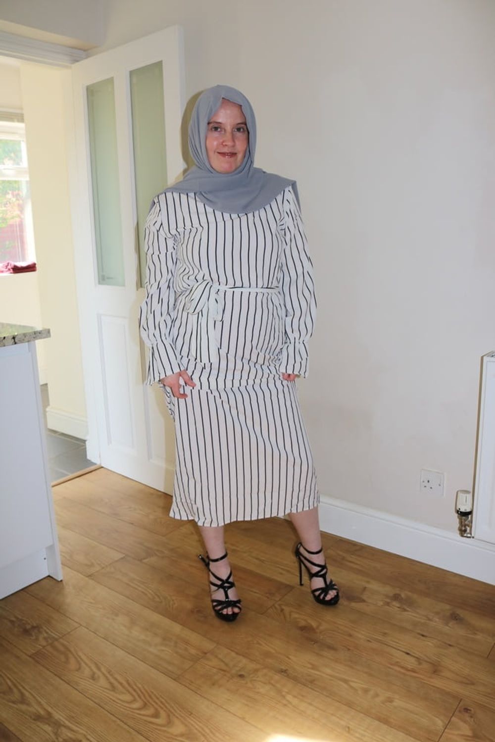 British wife in Hijab Abaya and Heels #42