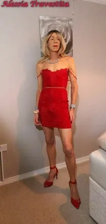    alessia travestita in red velvet dress         