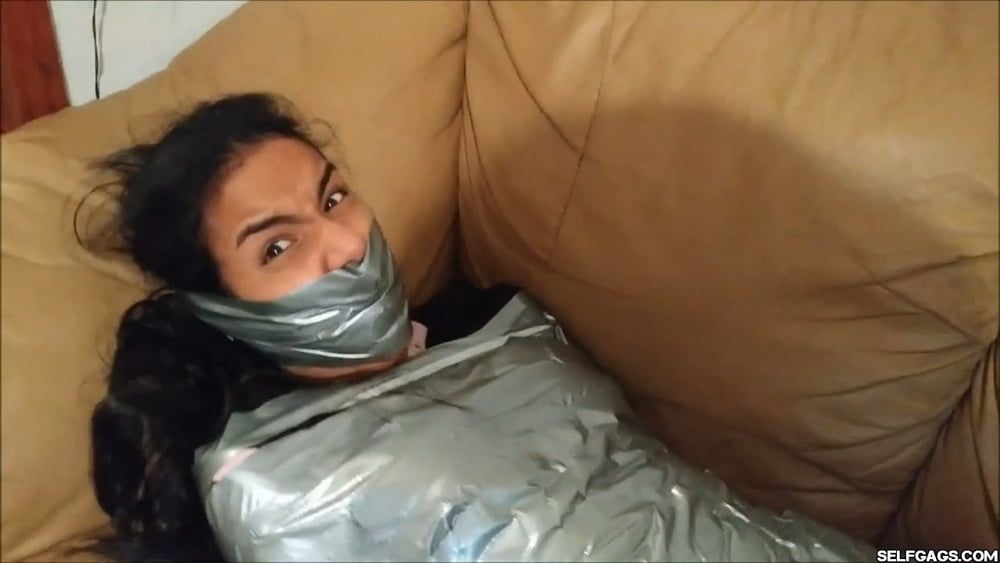 Gagged Girl Duct Tape Wrapped Up Tight - Selfgags #24