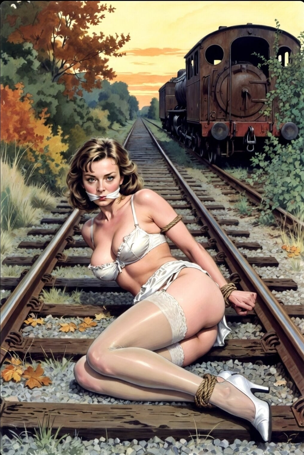 Pixwhores Experimental Enhanced: Stockings in the Railyard 1 #13