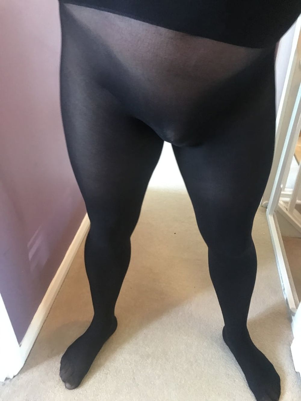 Black seamless tights & tight short skirt #20