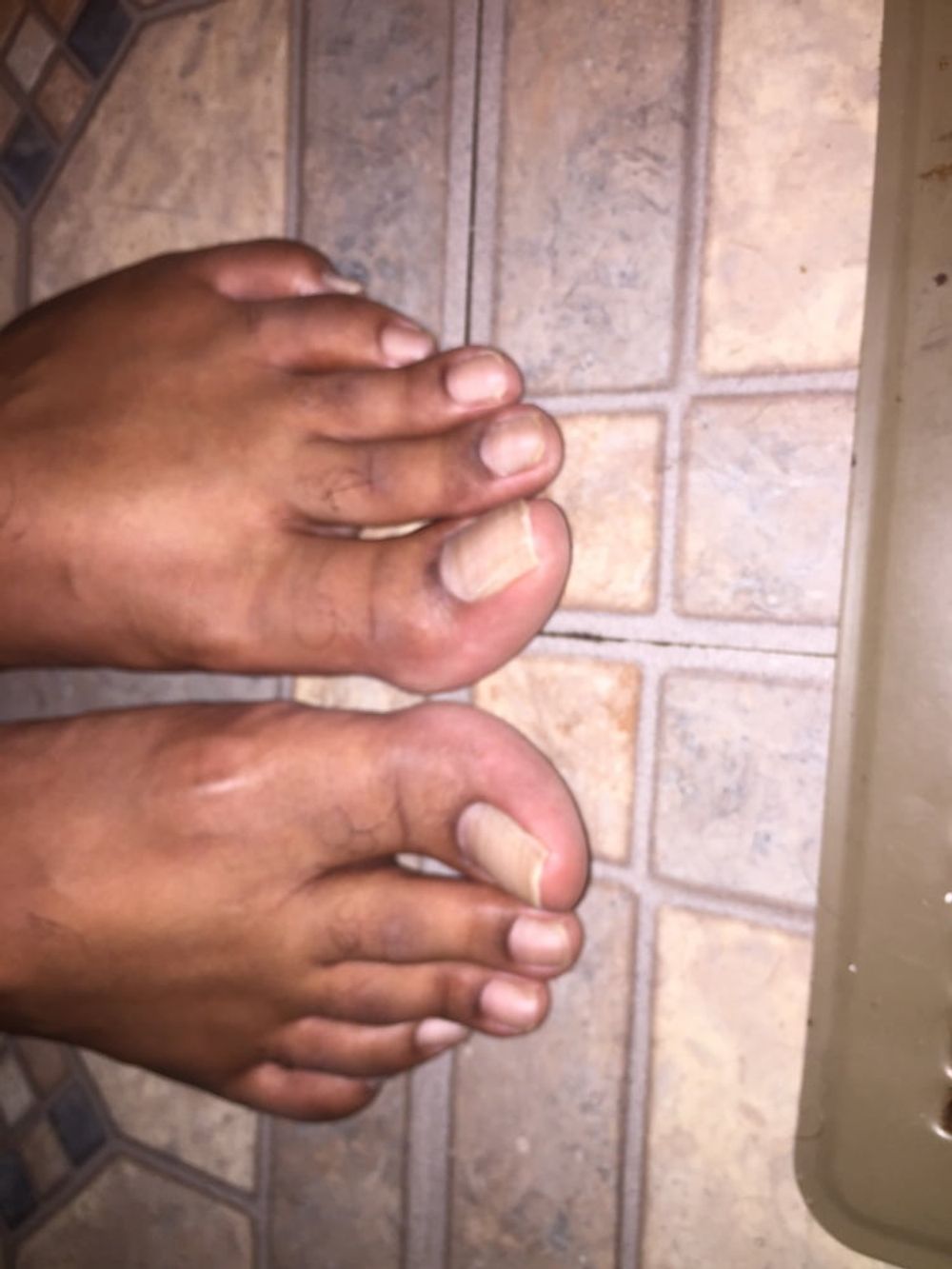 Big Foot black mens big feet male long toes nails 