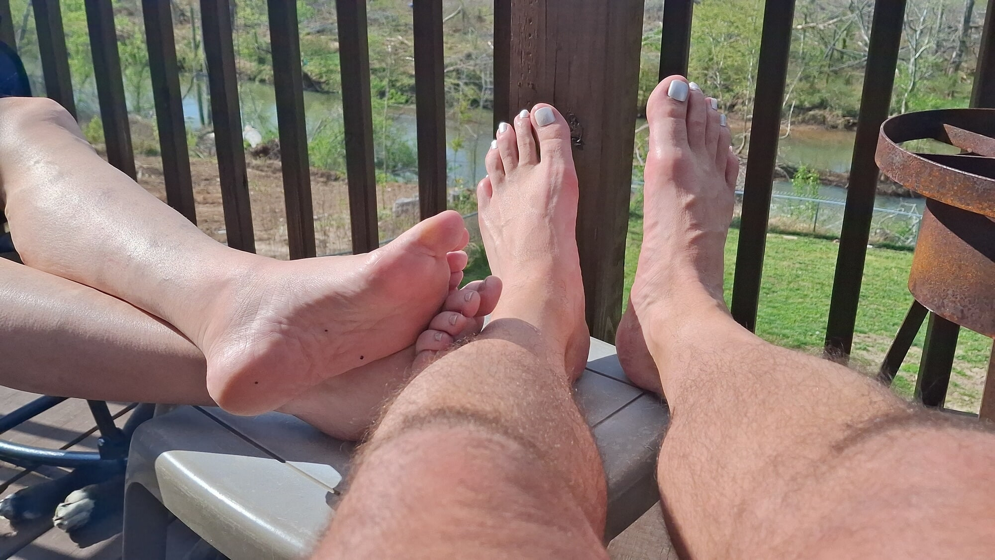 Sharing the foot stool #11