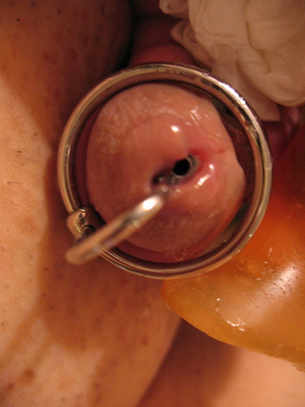 More steel in my cock with glans ring #11