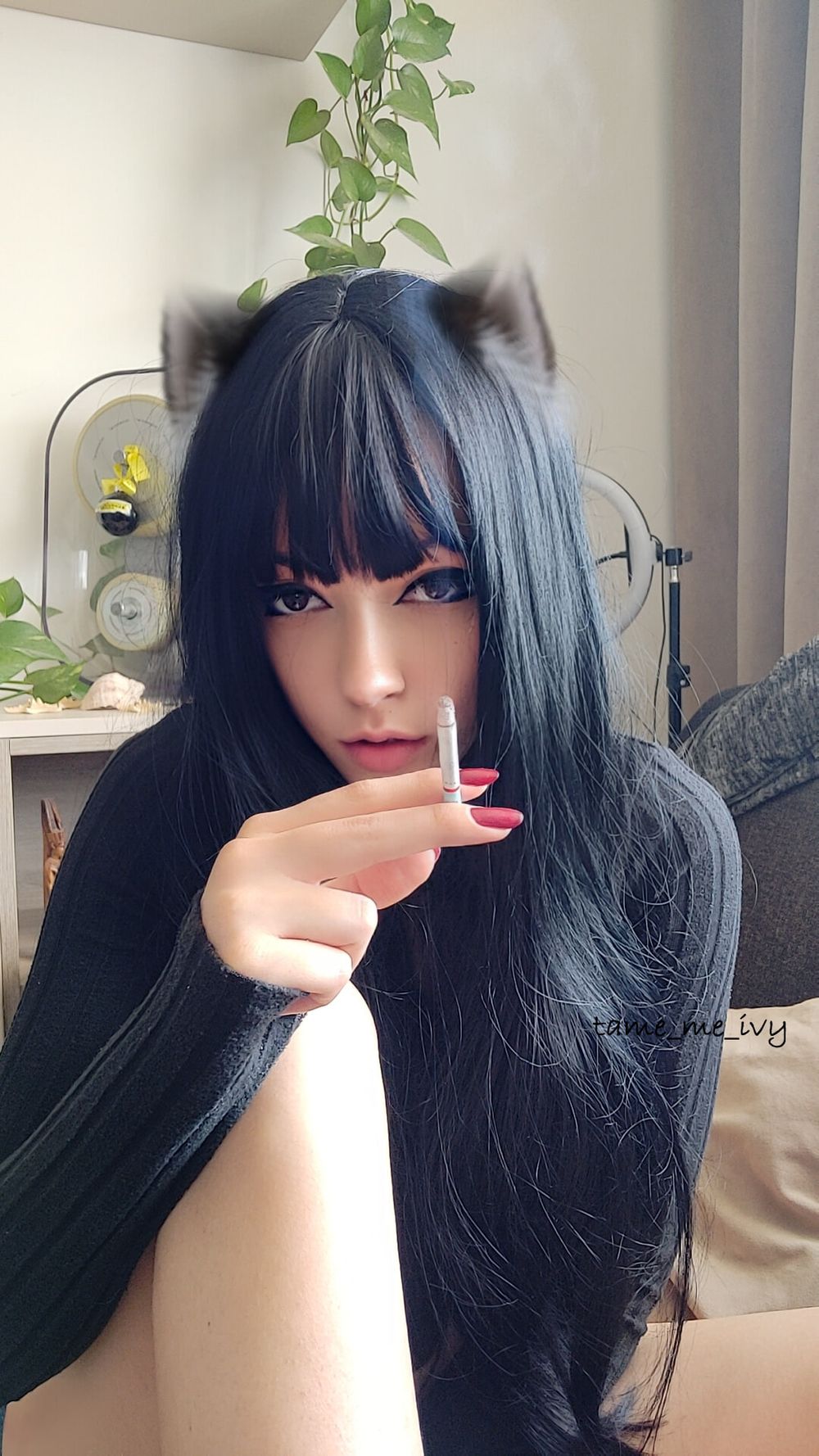 Goth Girl smoking #3