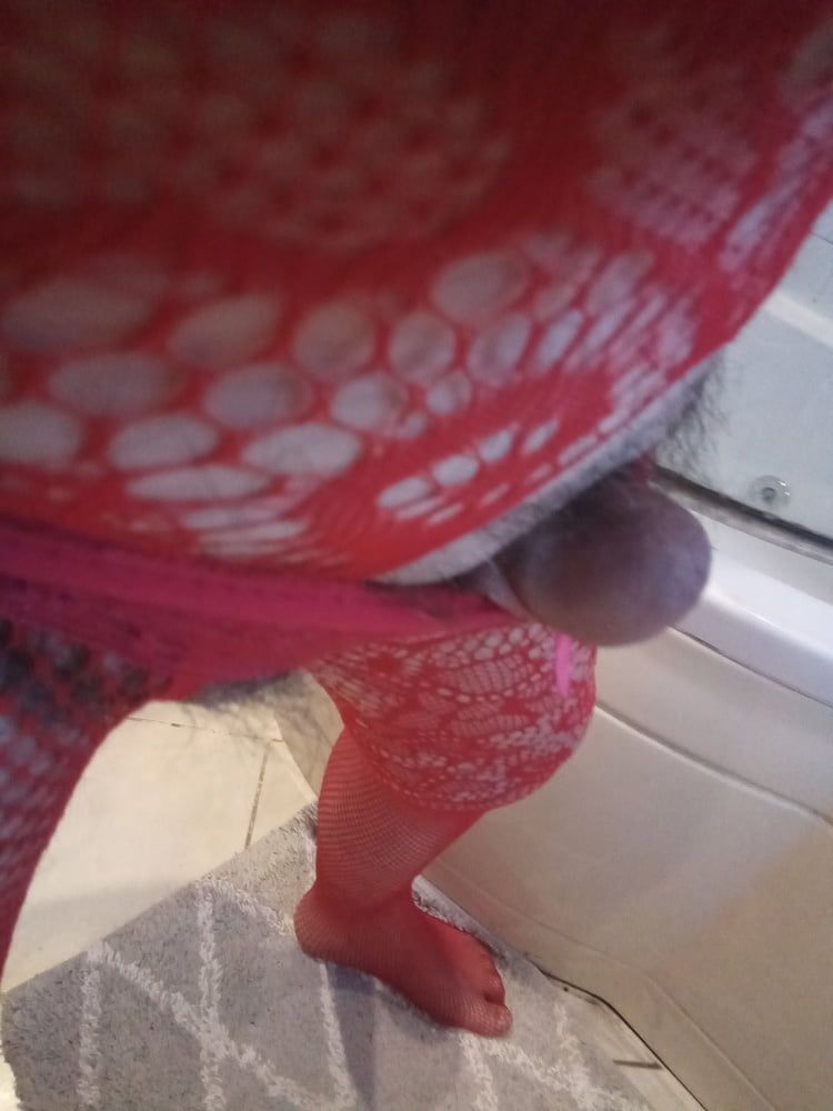 New crotchless red body stocking and two different panties #17