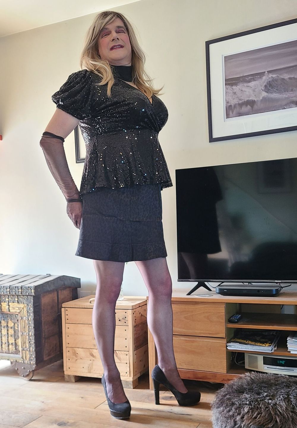 crossdresser in stockings and heels #2