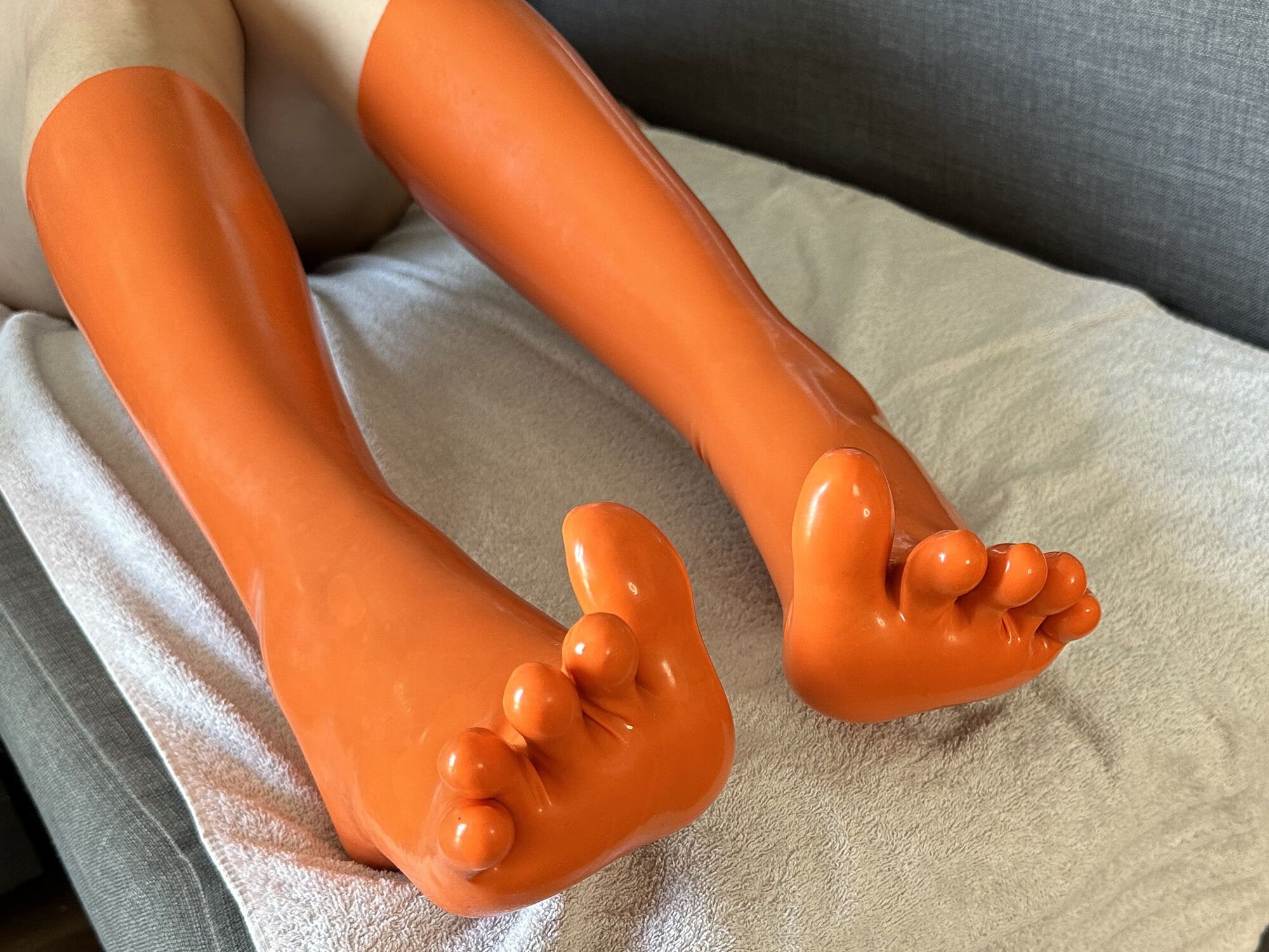 Tiger Orange Knee High Toe Socks #3