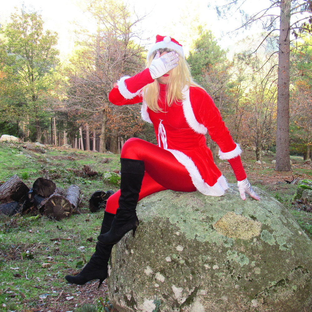 Shy snowflake shows off her ass in stockings. #51