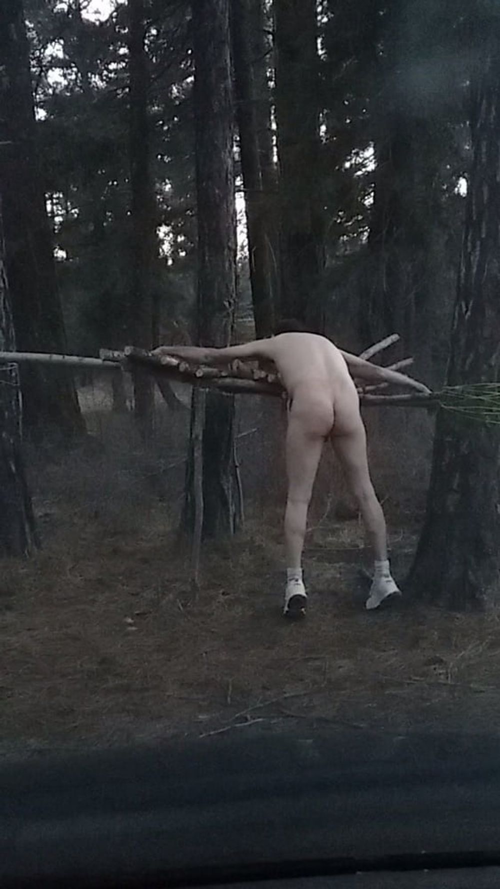 Walking around camp sites nude  #2