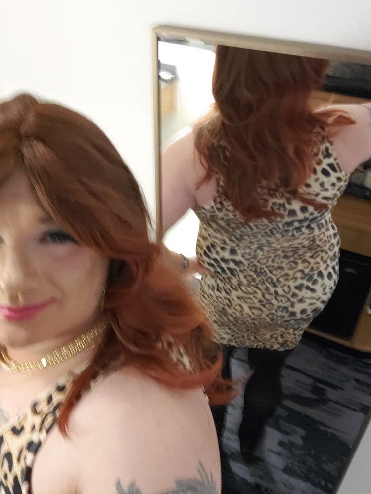 Hot Sissy Brenda in  Leopard Bodycon and Stockings  #4