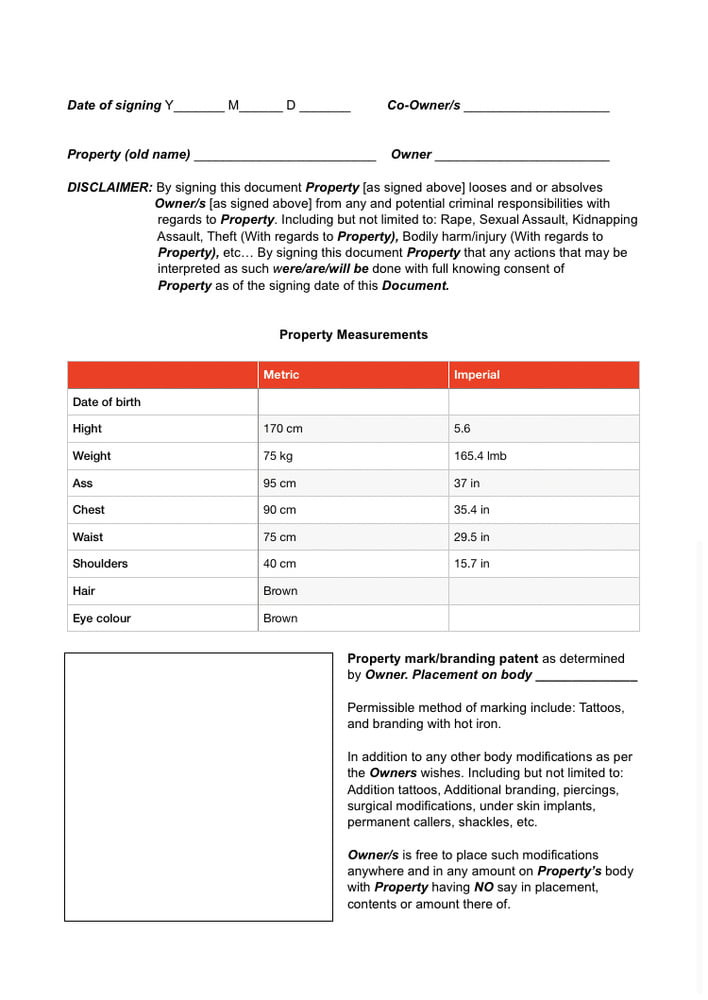 Ownership contract, this should cover everything.