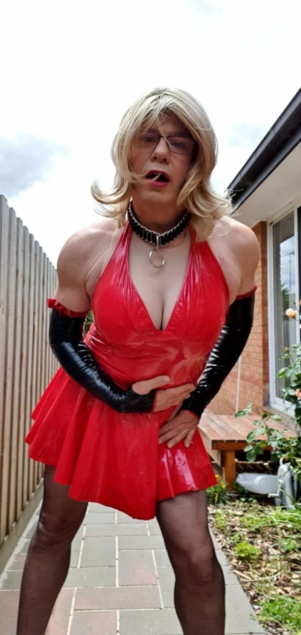 Rachel Latex in Red PVC #18