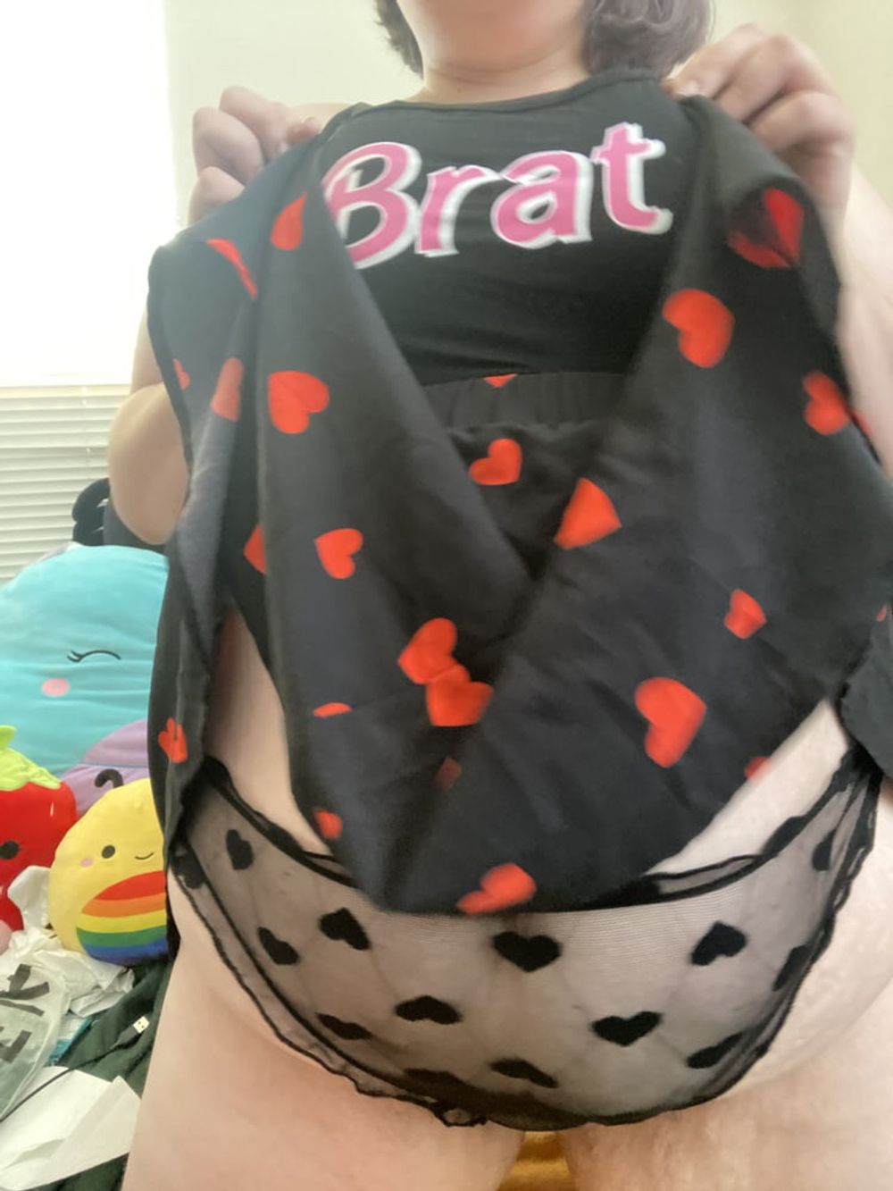 BBW BRAT WITH HEART LINGERIE STRIPS #5