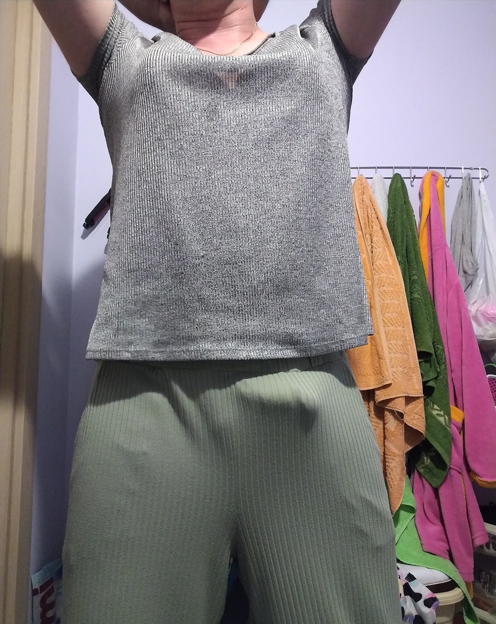 Crossdresser in the bathroom 