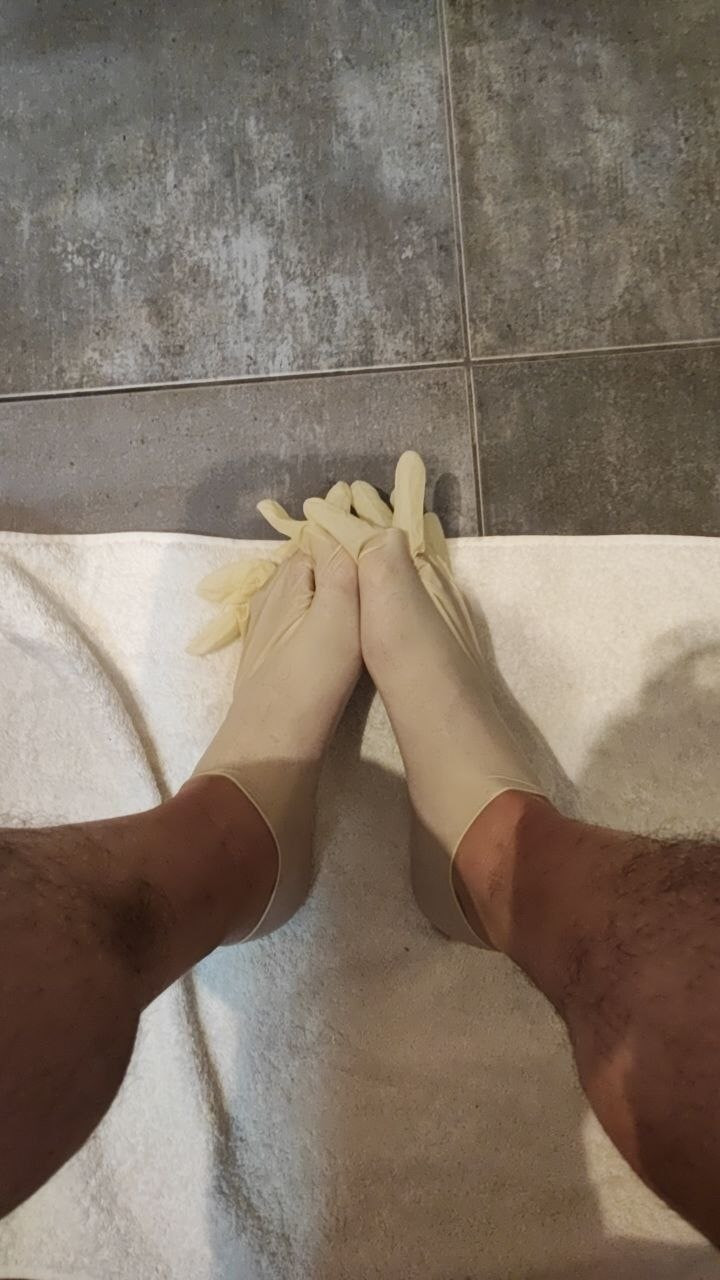 Playing with gloves and condoms #3