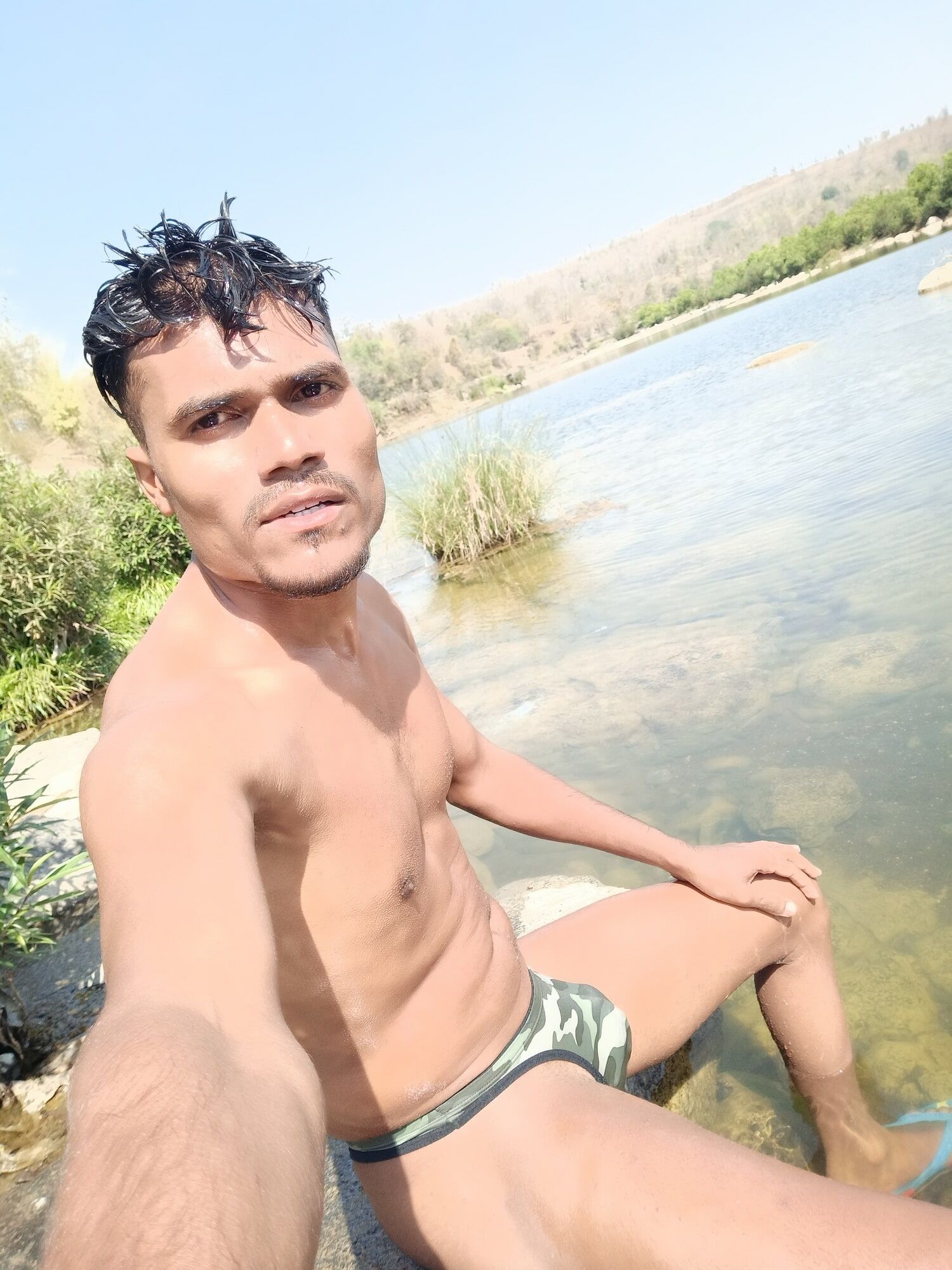Sanju gamit on river advanture hot and sexy looking in man  #20