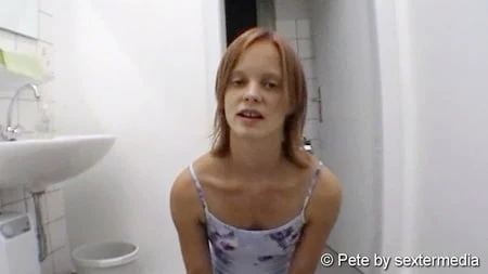 amateur petty pees on the toilet         