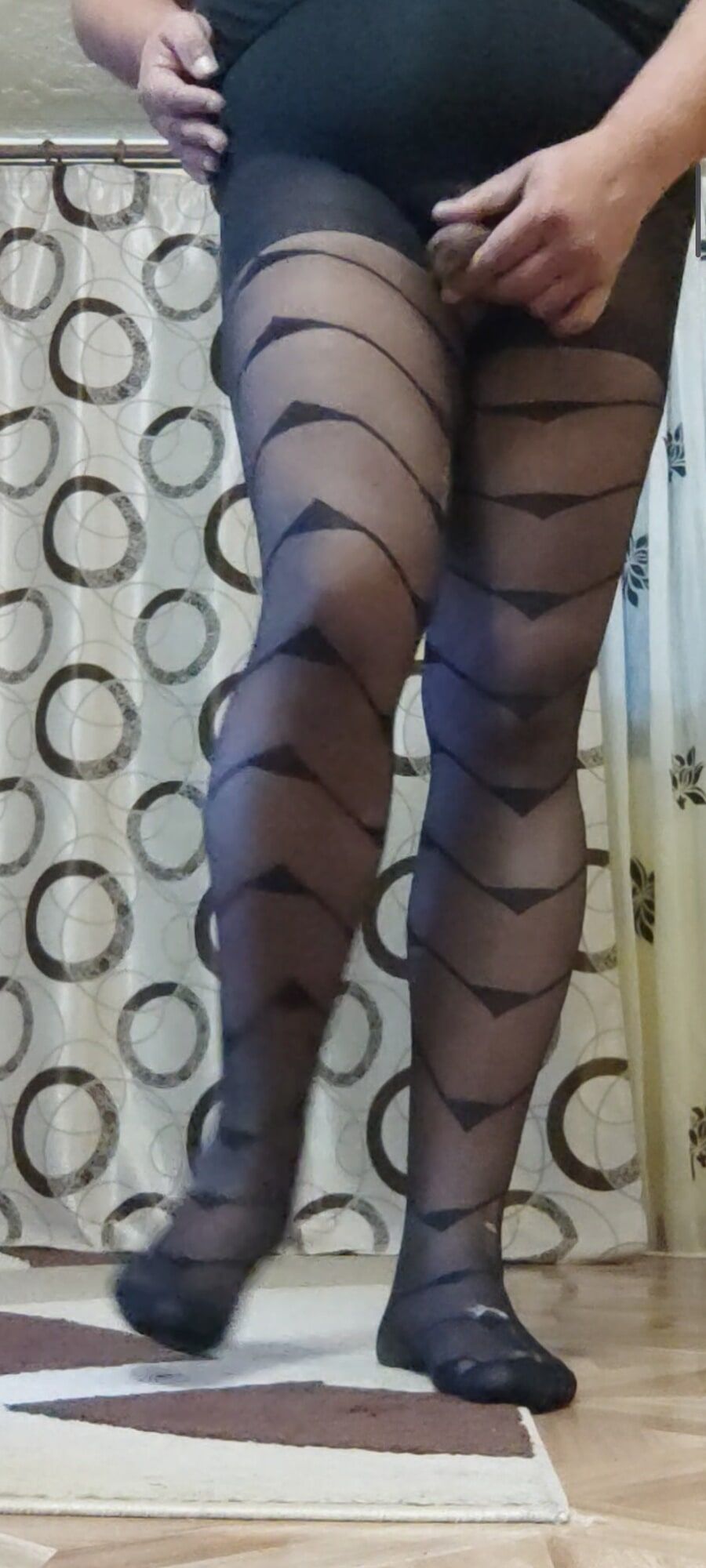 Patterned black tights #14