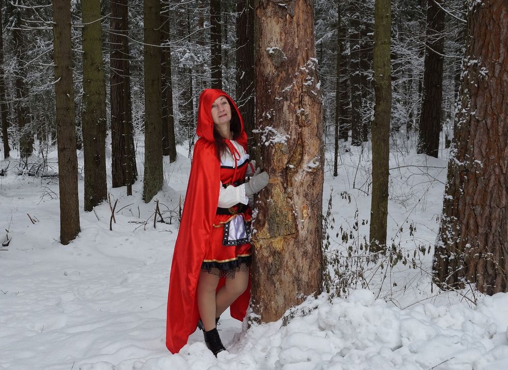 Little Red Riding Hood on a forest path #7