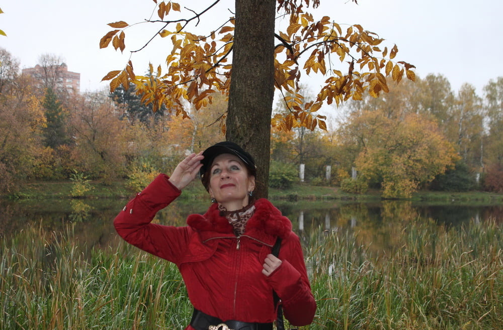 red jacket and yellow leaves #30