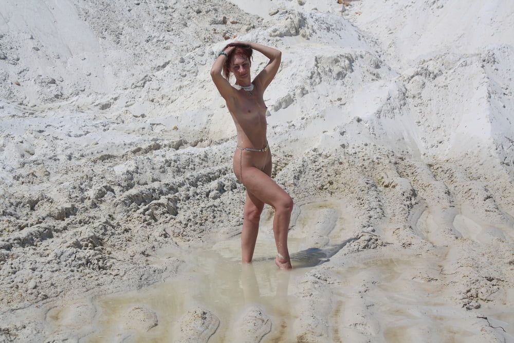 Bathing in white clay quarry #7