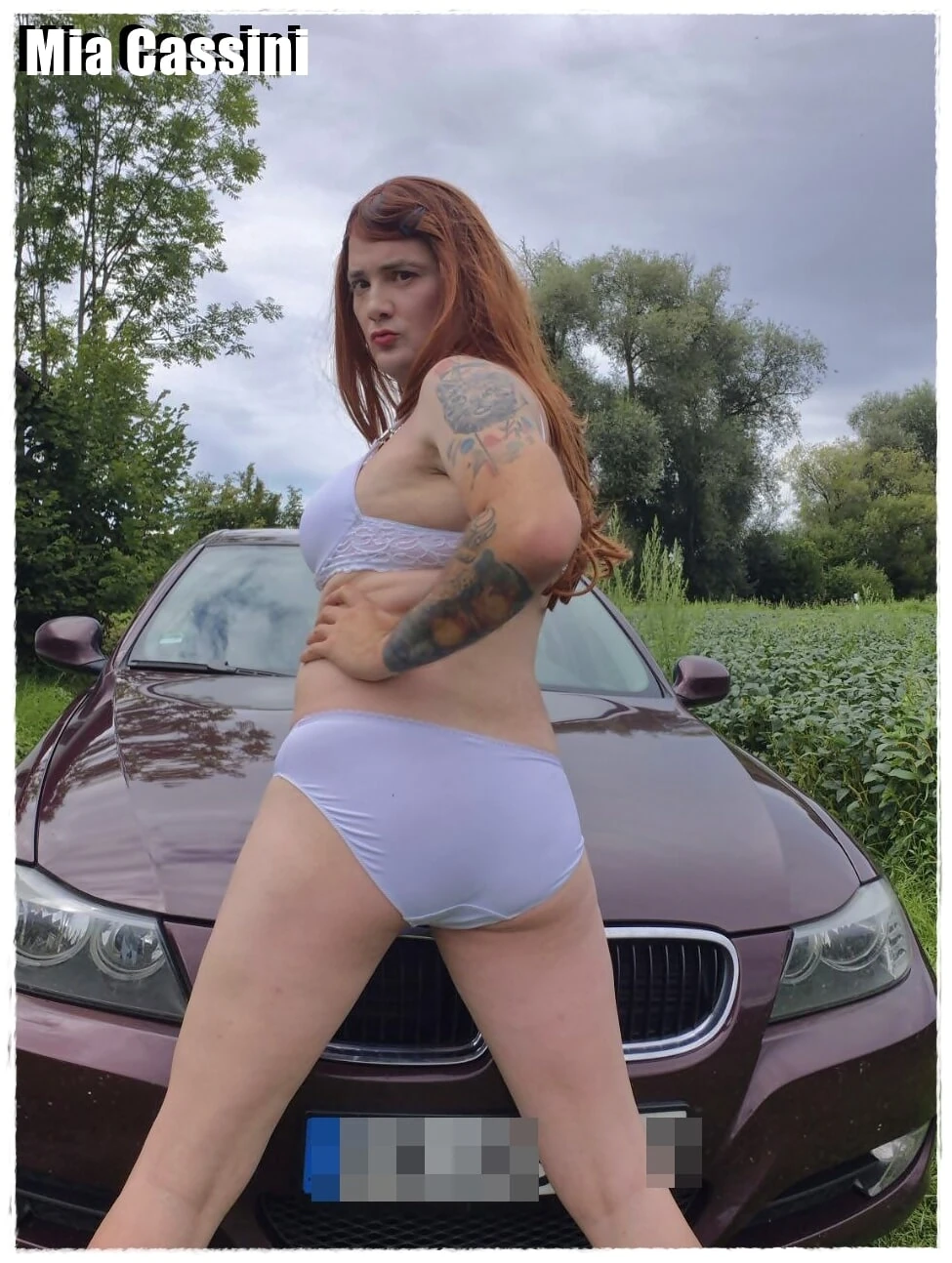 White Lingerie with Car #2