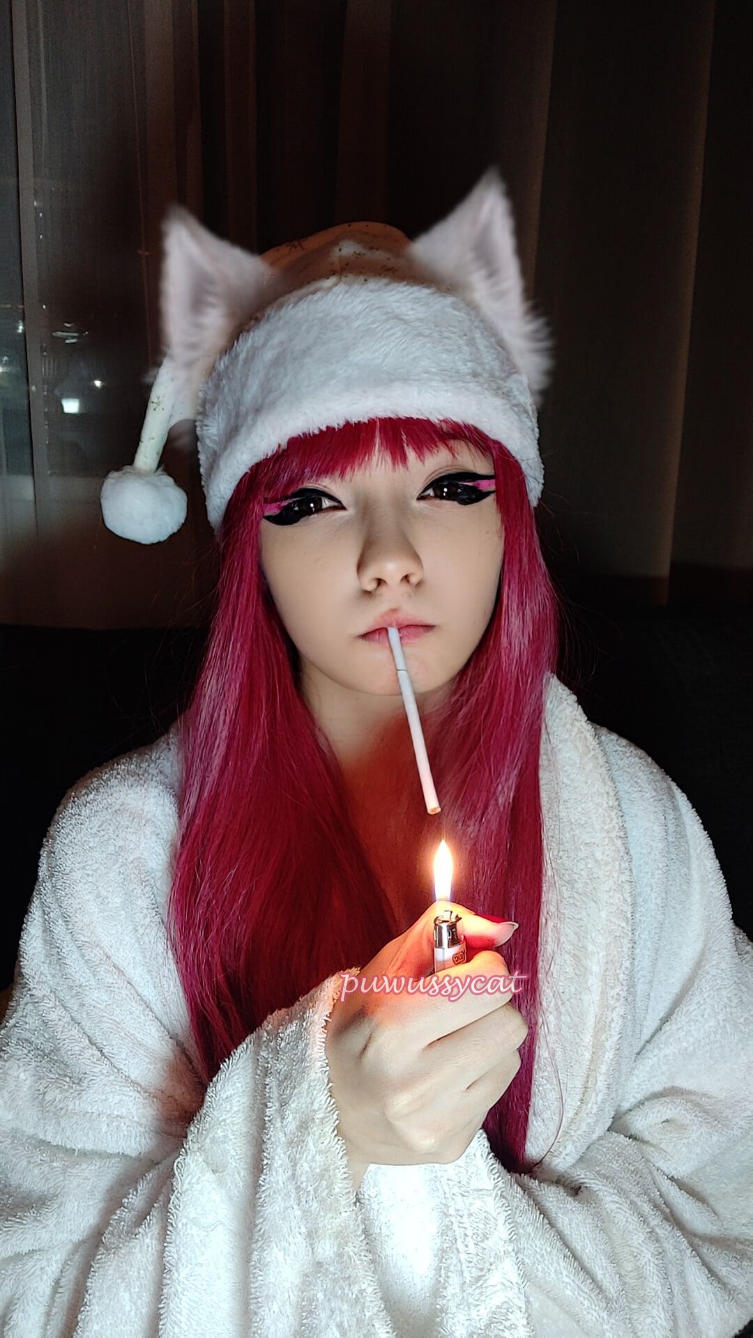 Egirl smoking in bathrobe #13