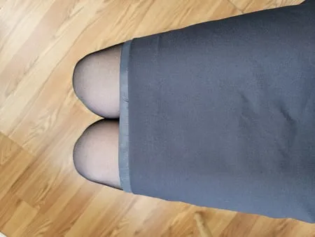 flight attendant skirt with sliky lining and pantyhose         