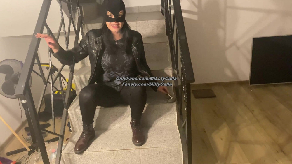 Batman Mask Blowjob on the Stairs – Cum on My Mouth & Mask #12