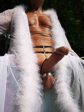 Boner and Marabou Negligee at public Nudist Lake