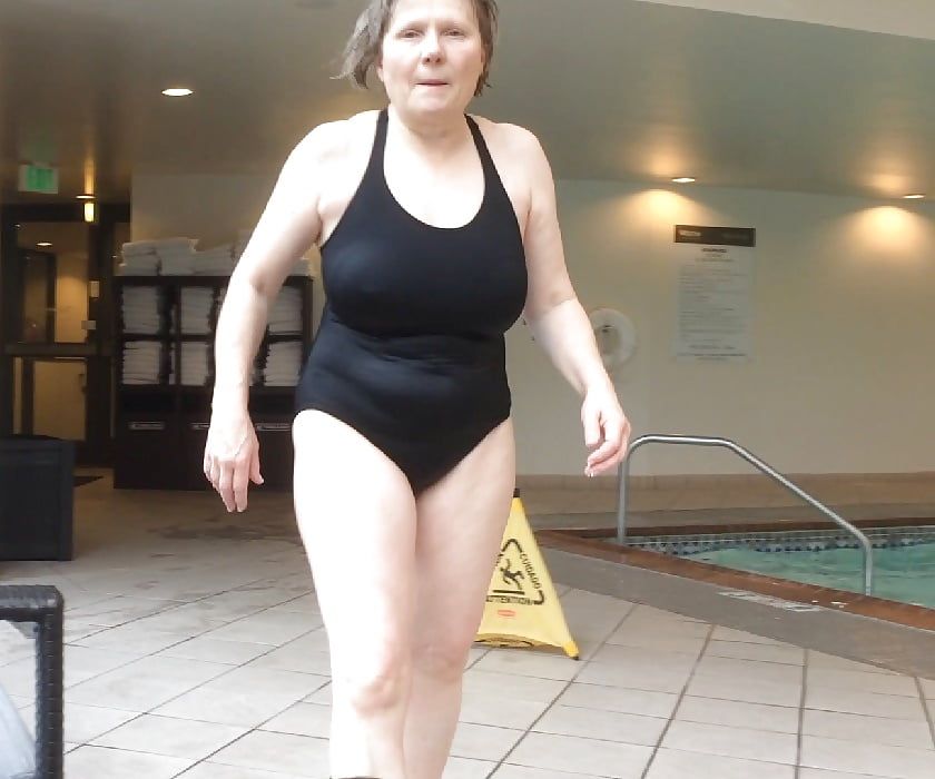 Watch busty grandma swim and shower by MarieRocks #9