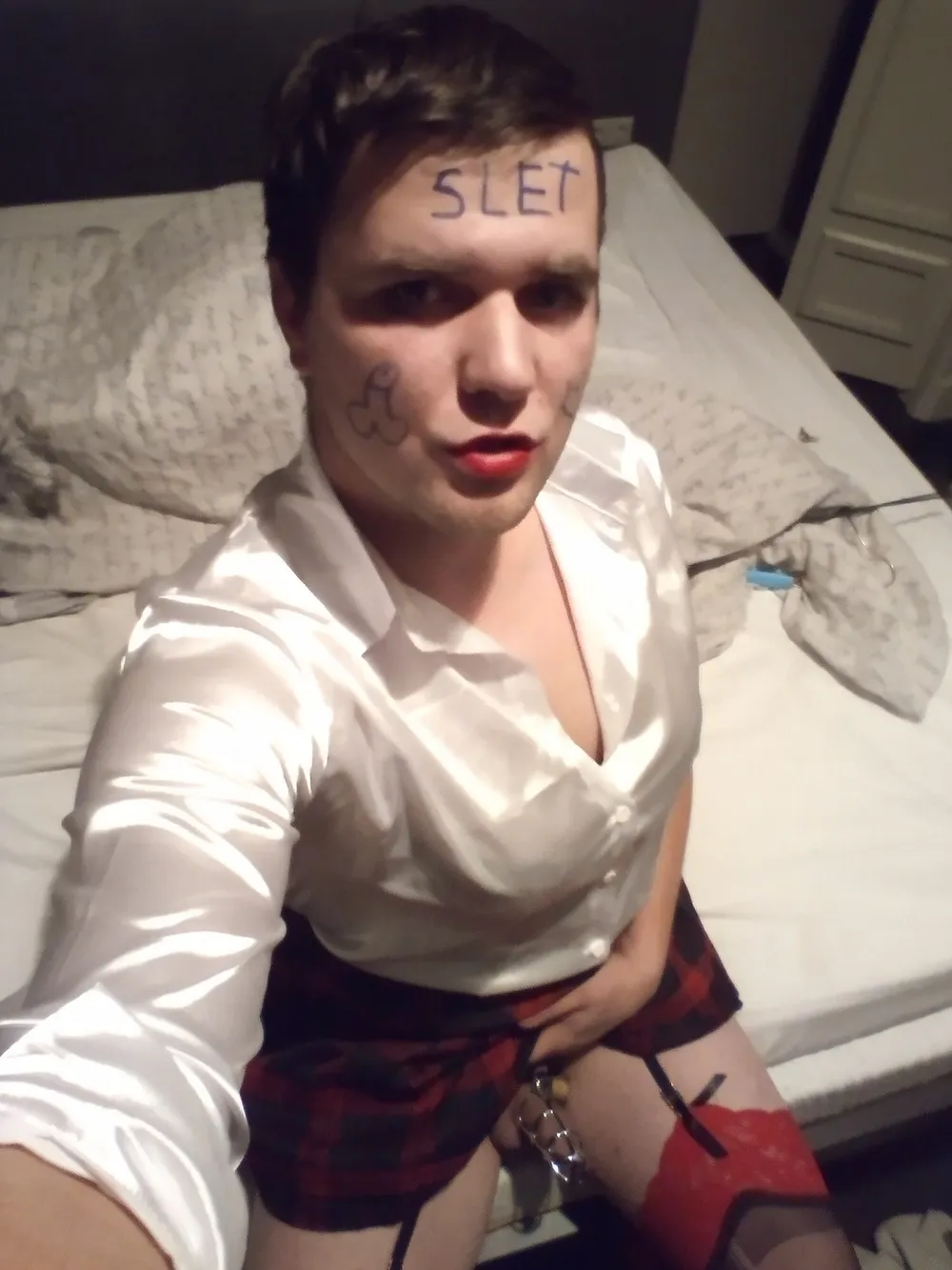 Satin crossdresser Sissy faggot  #3