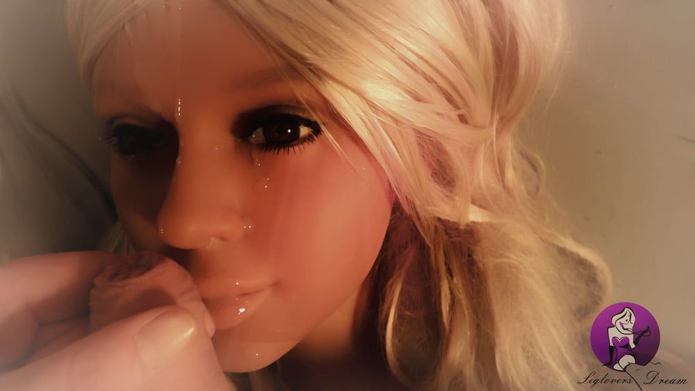Hot Blonde Real Doll gets fantastic Facial  #4