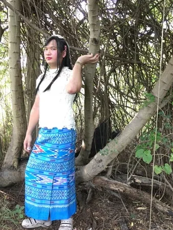 thailand blue dress set ladyboy         