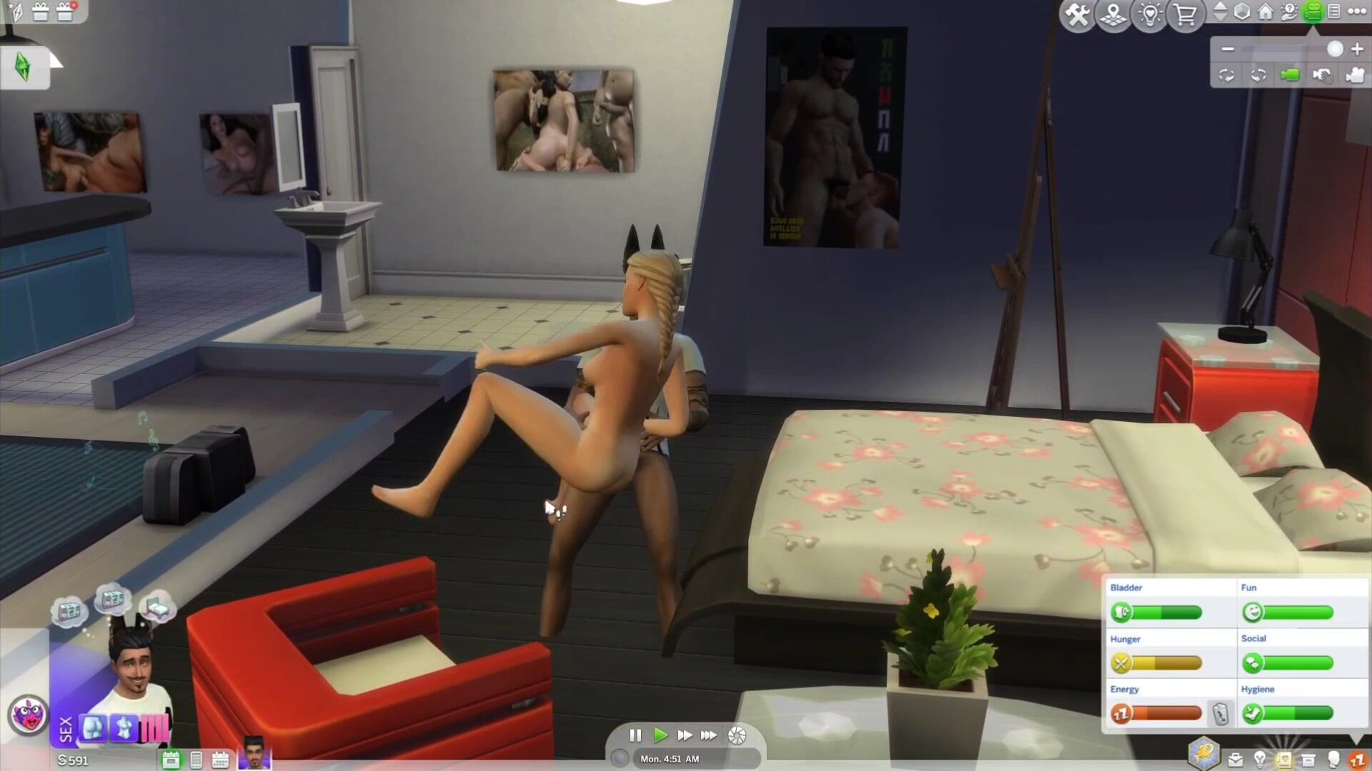 Sims 4 - Wicked Mod Having sex with blonde neighbor #12