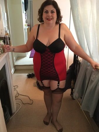 Pin up dress and corset stockings 