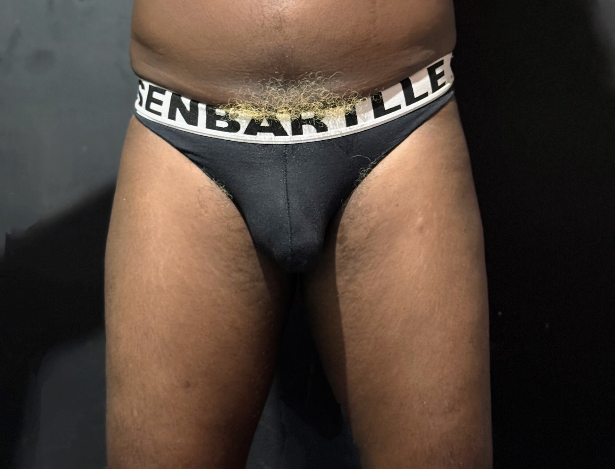 Black tight thong and golden hairy #2