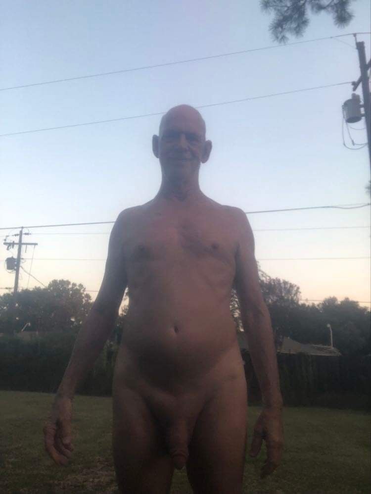 In the back yard naked