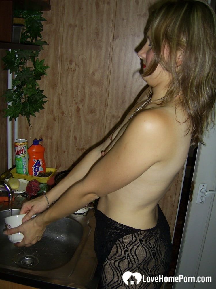 Kinky girlfriend in pantyhose fools around the apartment #39
