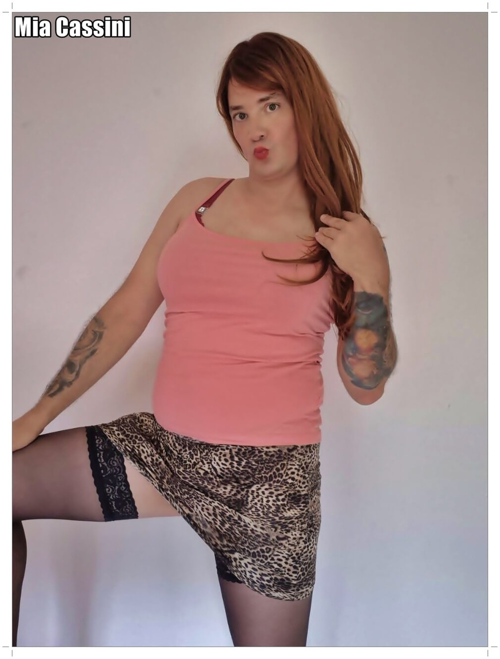 Leopard Miniskirt, different Tops #47