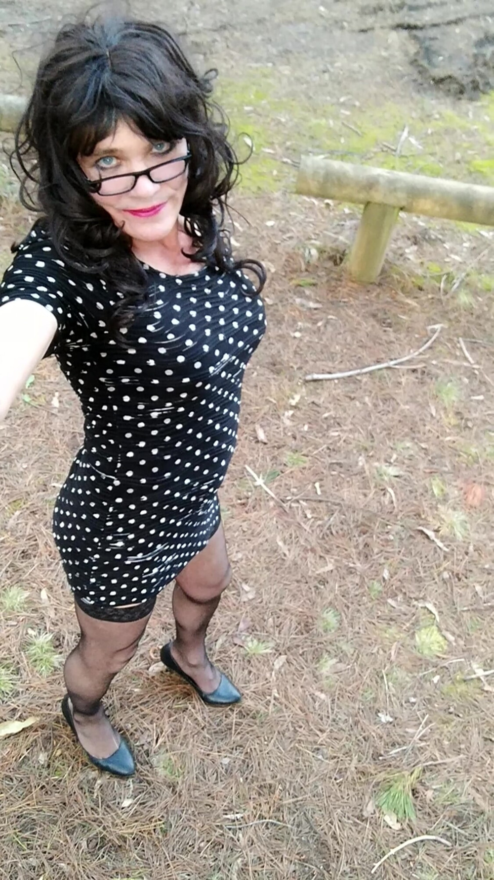 Crossdress Roadtrip- Short pokadot dress #9