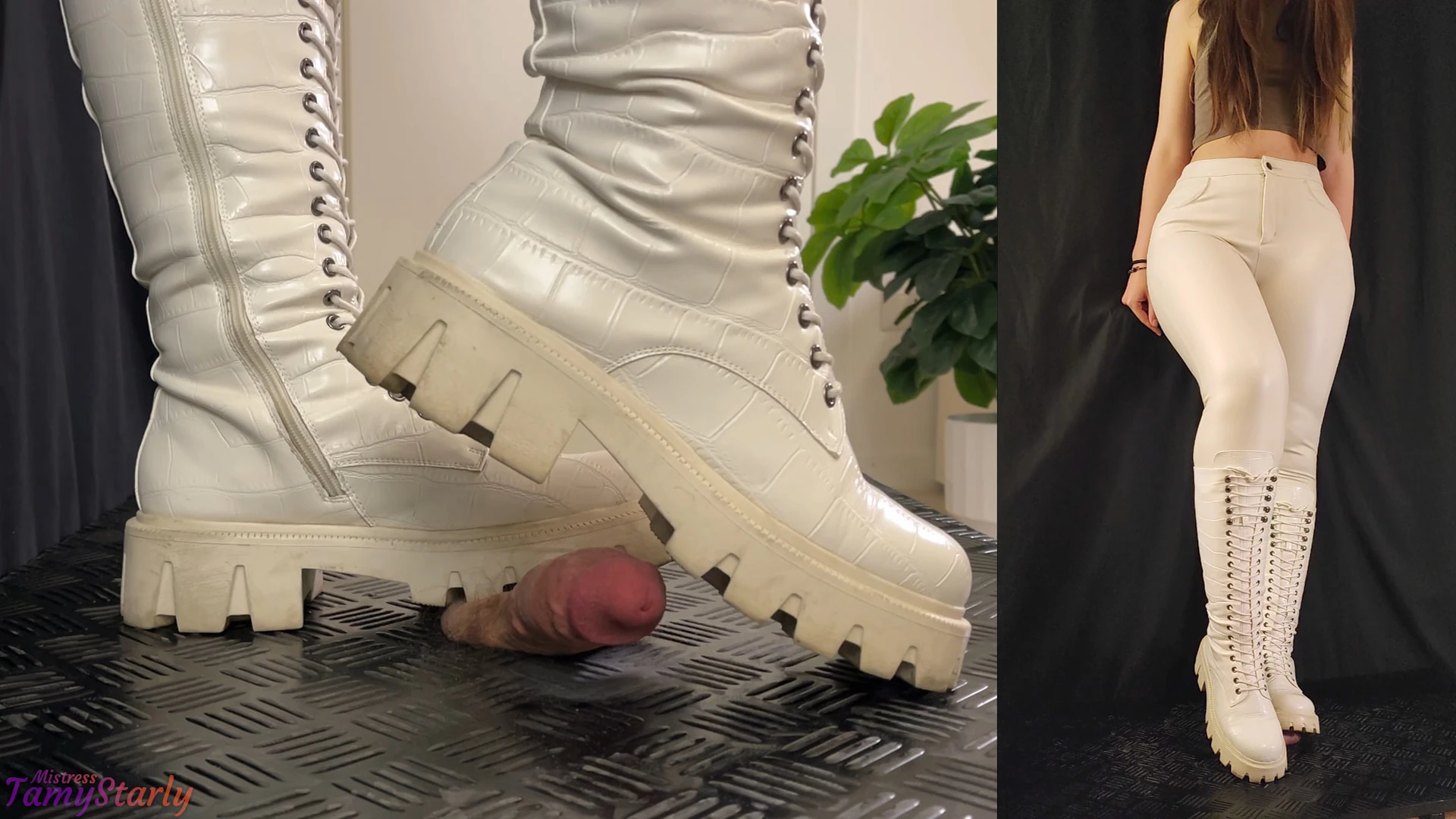 Marching and Stomping All Over Your Cock in White Boots #28