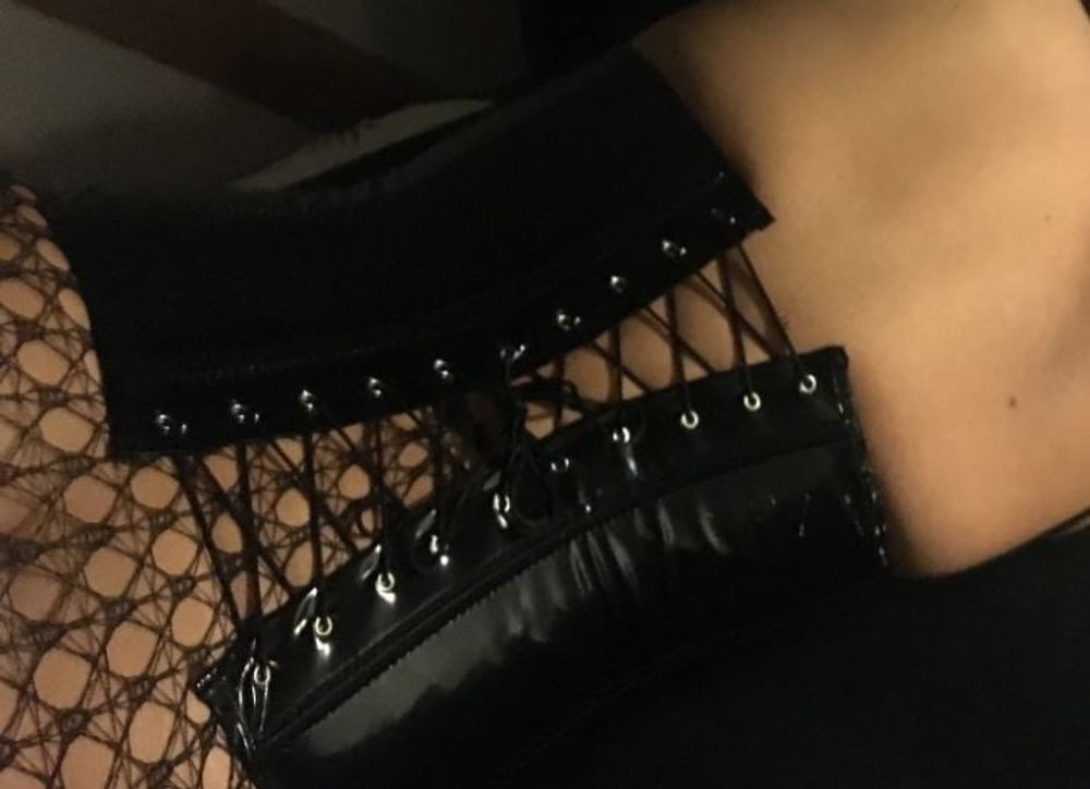 Vinyl Corset and Nylons #4