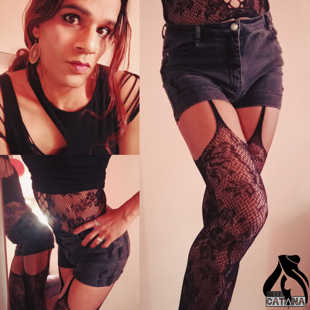 fishnet stockings and high heels for indian Tswoman #3