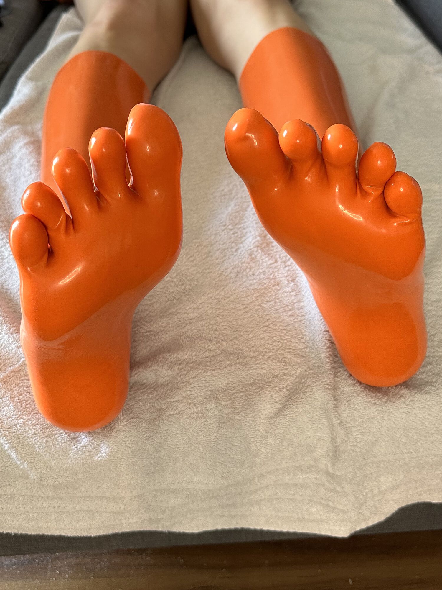 Tiger Orange Knee High Toe Socks #7